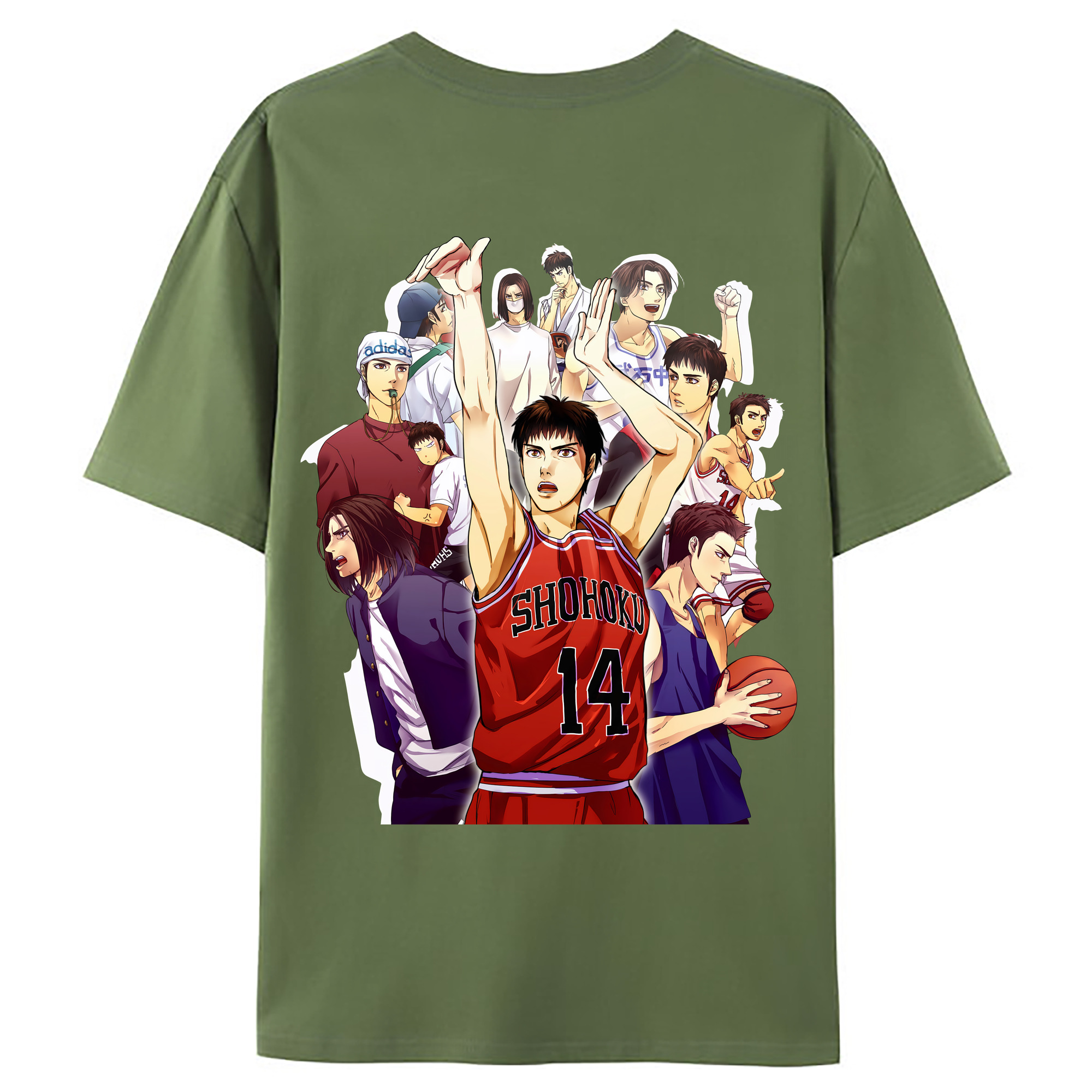 （画像用） SLAM DUNK／スラムダンク 綿100％ メンズ半袖Tシャツ（バックプリント） 通気性